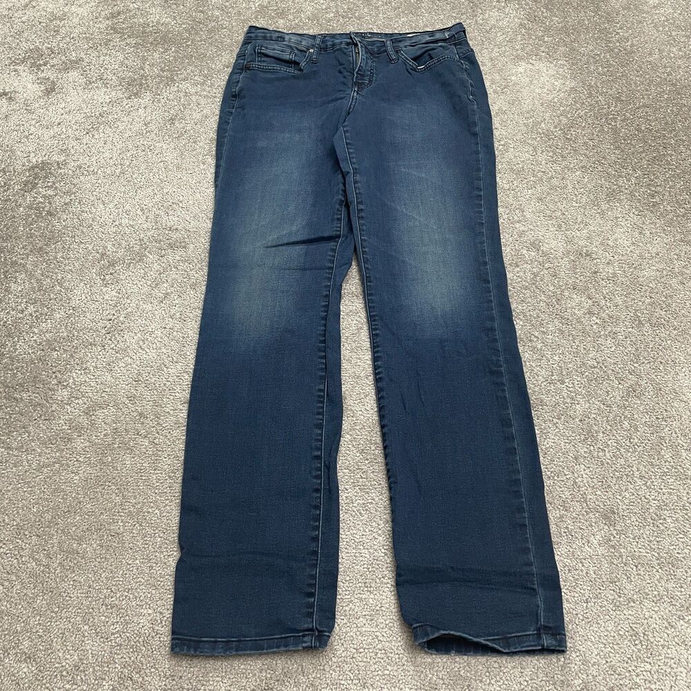 Calvin Klein Curvy Skinny Denim Jeans Womens 30 Blue Dark Wash Straight 32x31.5